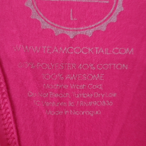 Shut Up Liver You're Fine Pink and White Racer Back Tank Team Cocktail Brand L - Picture 4 of 6